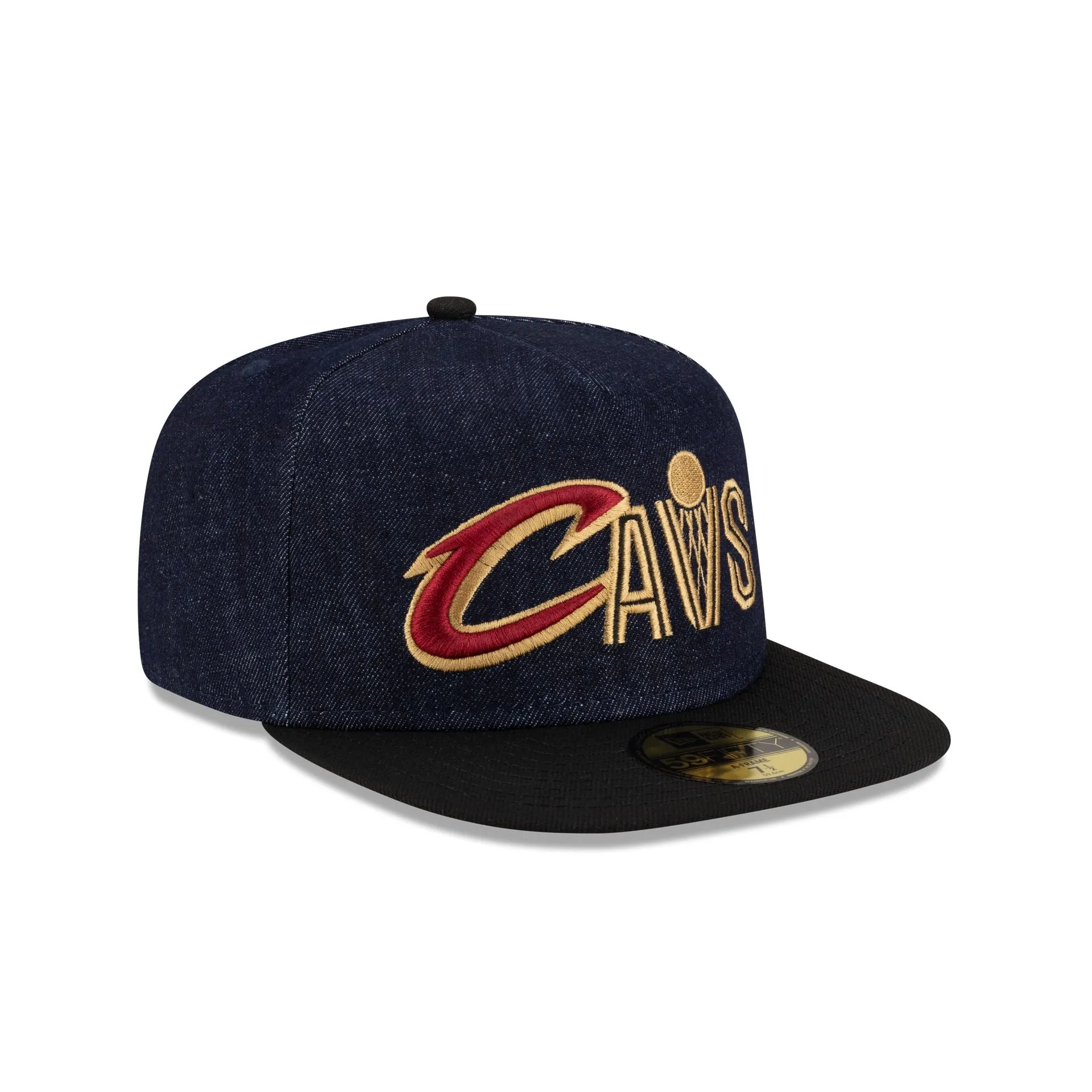 Cleveland Cavaliers Navy Denim 59FIFTY A-Frame Fitted Hat sold by New Era product image thumbnail 3