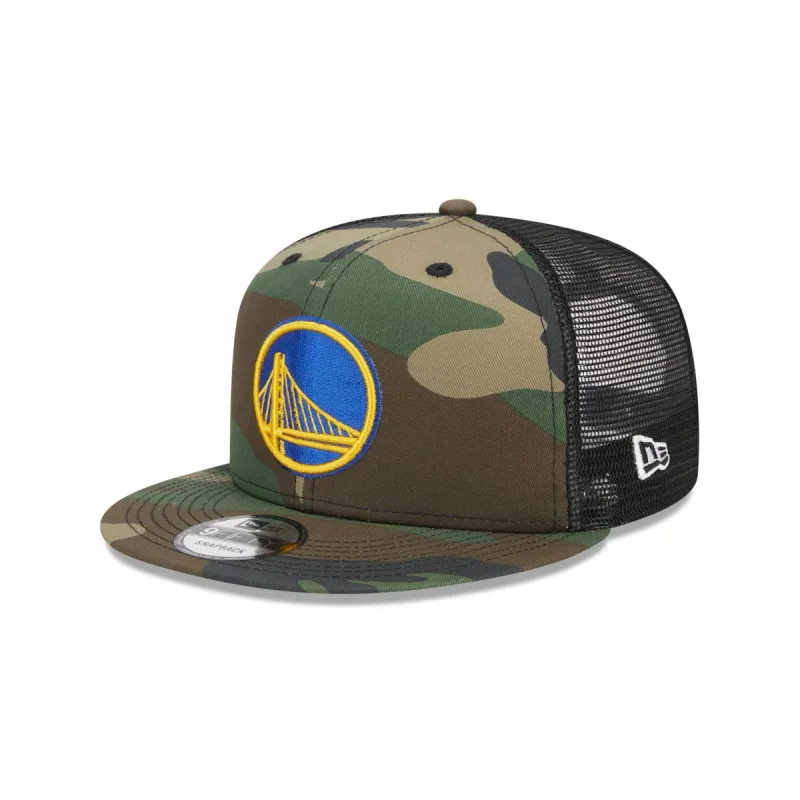 Golden State Warriors Camo 9FIFTY Trucker Snapback Hat sold by New Era