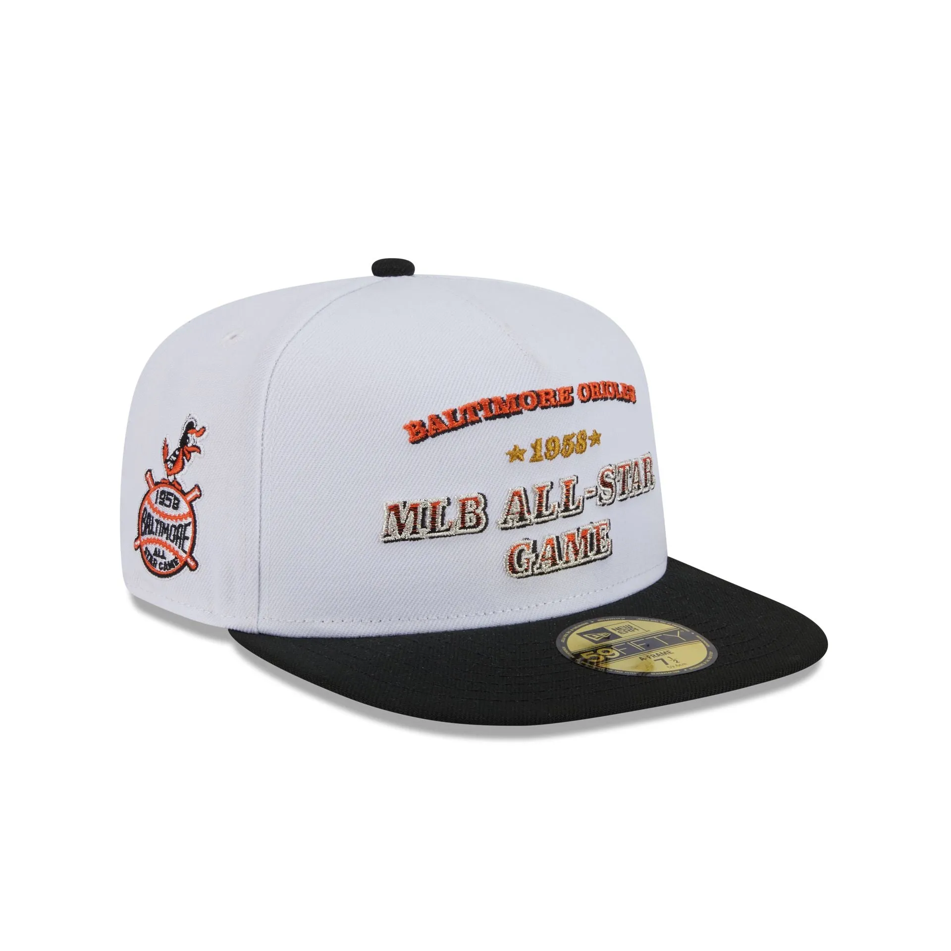 Baltimore Orioles Summer Derby White 59FIFTY A-Frame Fitted Hat sold by New Era