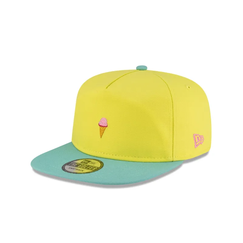 New Era Cap Ice Cream Yellow Golfer Hat made by New Era