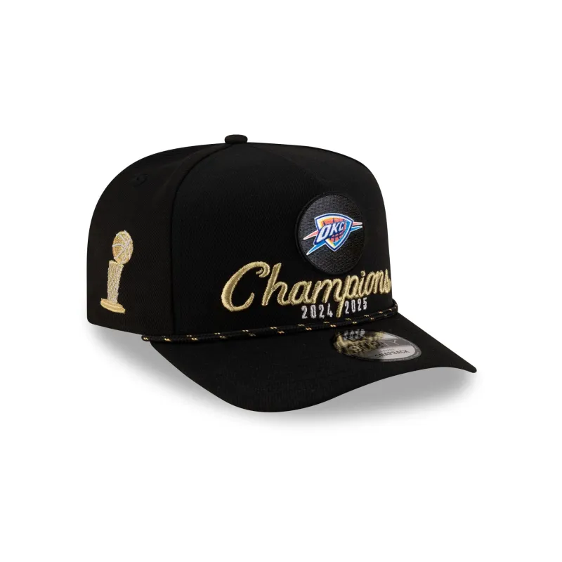 Oklahoma City Thunder 2025 NBA Champions Locker Room 9FIFTY A-Frame Snapback Hat sold by New Era