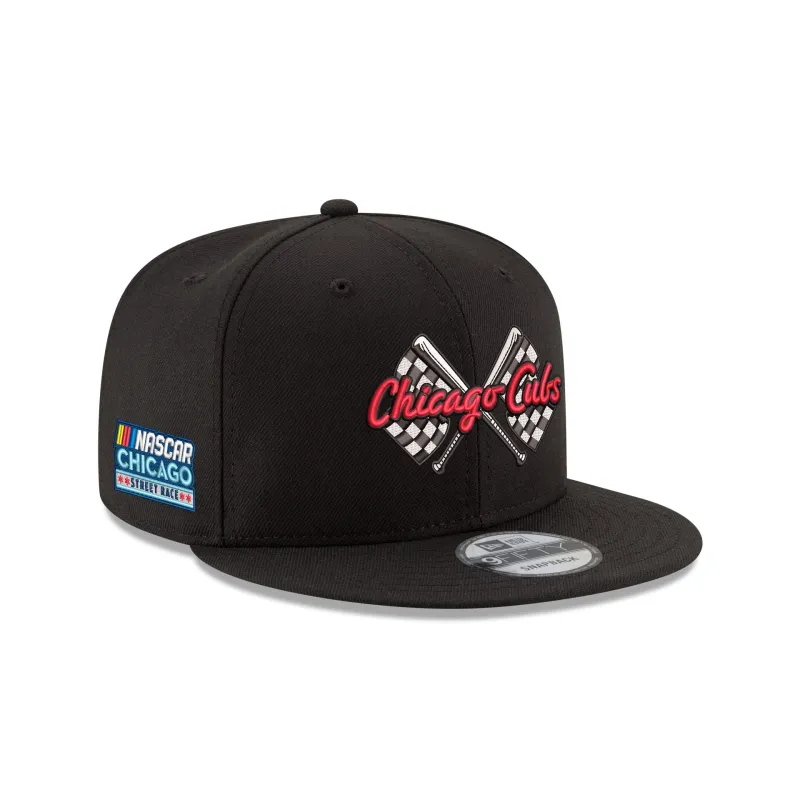 Chicago Cubs x NASCAR Chicago Street Race Black 9FIFTY Snapback Hat sold by New Era