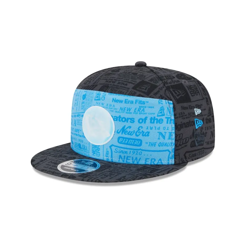 New Era Cap Cerulean Blue Split Panel 9FIFTY Snapback made by New Era
