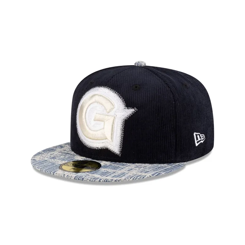 Georgetown Hoyas Navy Cord Denim 59FIFTY Fitted Hat sold by New Era