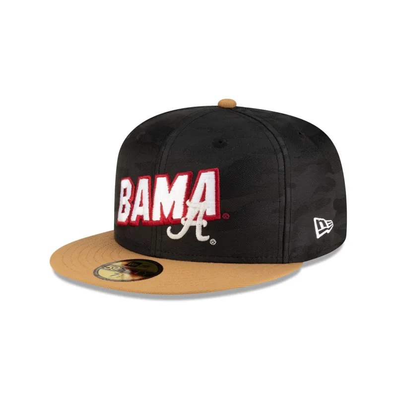Alabama Crimson Tide Black Tonal Wheat 59FIFTY Fitted Hat sold by New Era