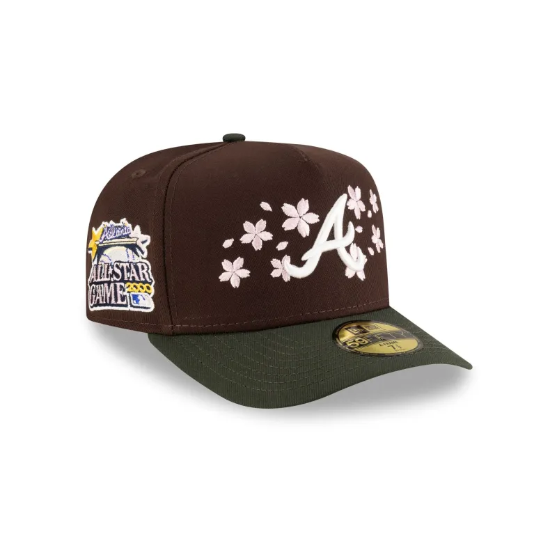 Just Caps Cherry Blossom Atlanta Braves 59FIFTY A-Frame Fitted Hat sold by New Era