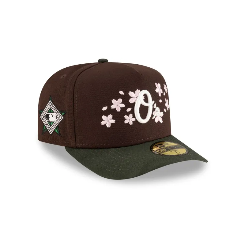 Just Caps Cherry Blossom Baltimore Orioles 59FIFTY A-Frame Fitted Hat sold by New Era