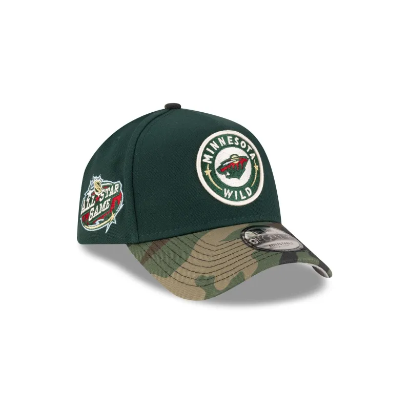 Minnesota Wild Camo Visor 9FORTY A-Frame Snapback Hat sold by New Era