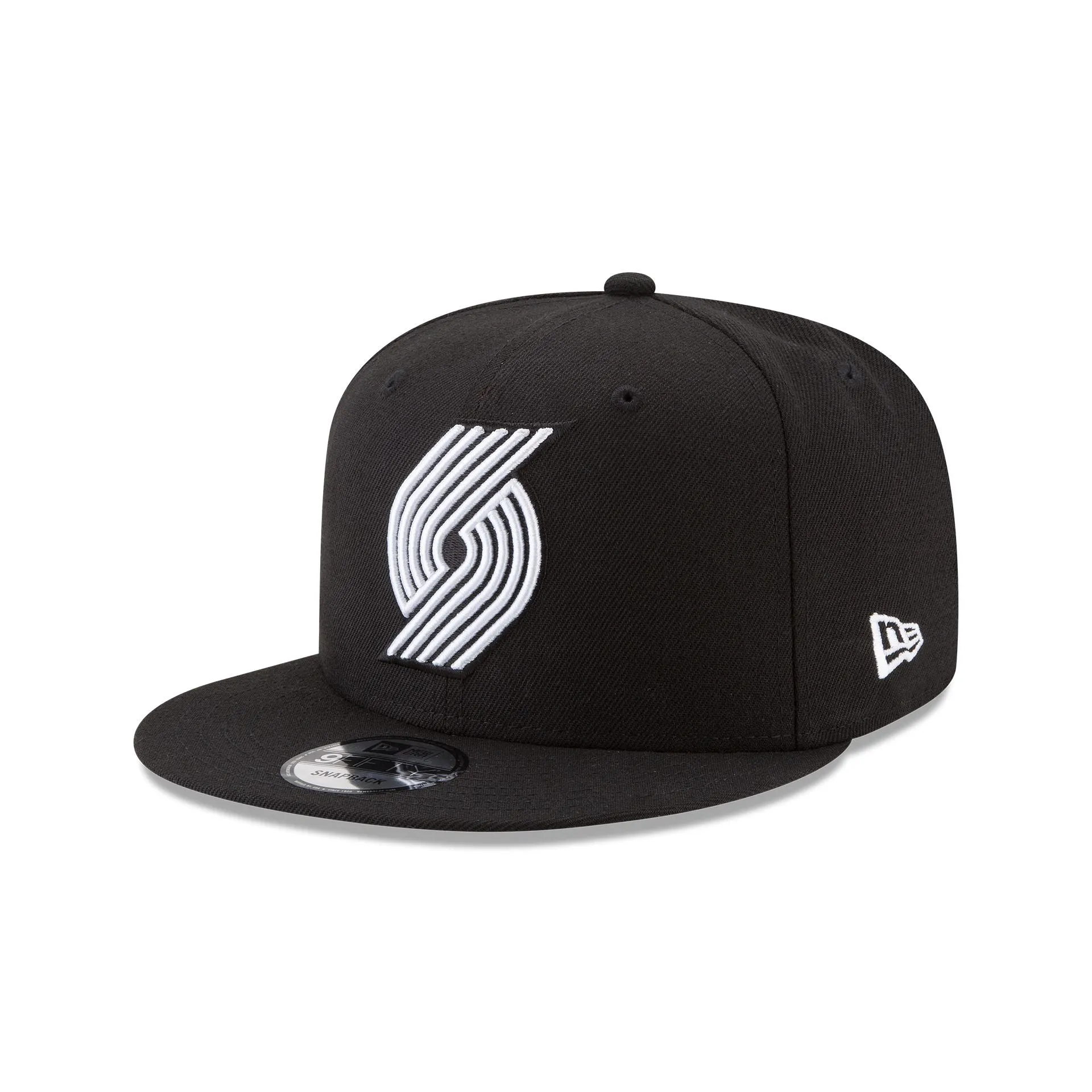 Portland Trail Blazers Basic Black & White 9FIFTY Snapback Hat sold by New Era