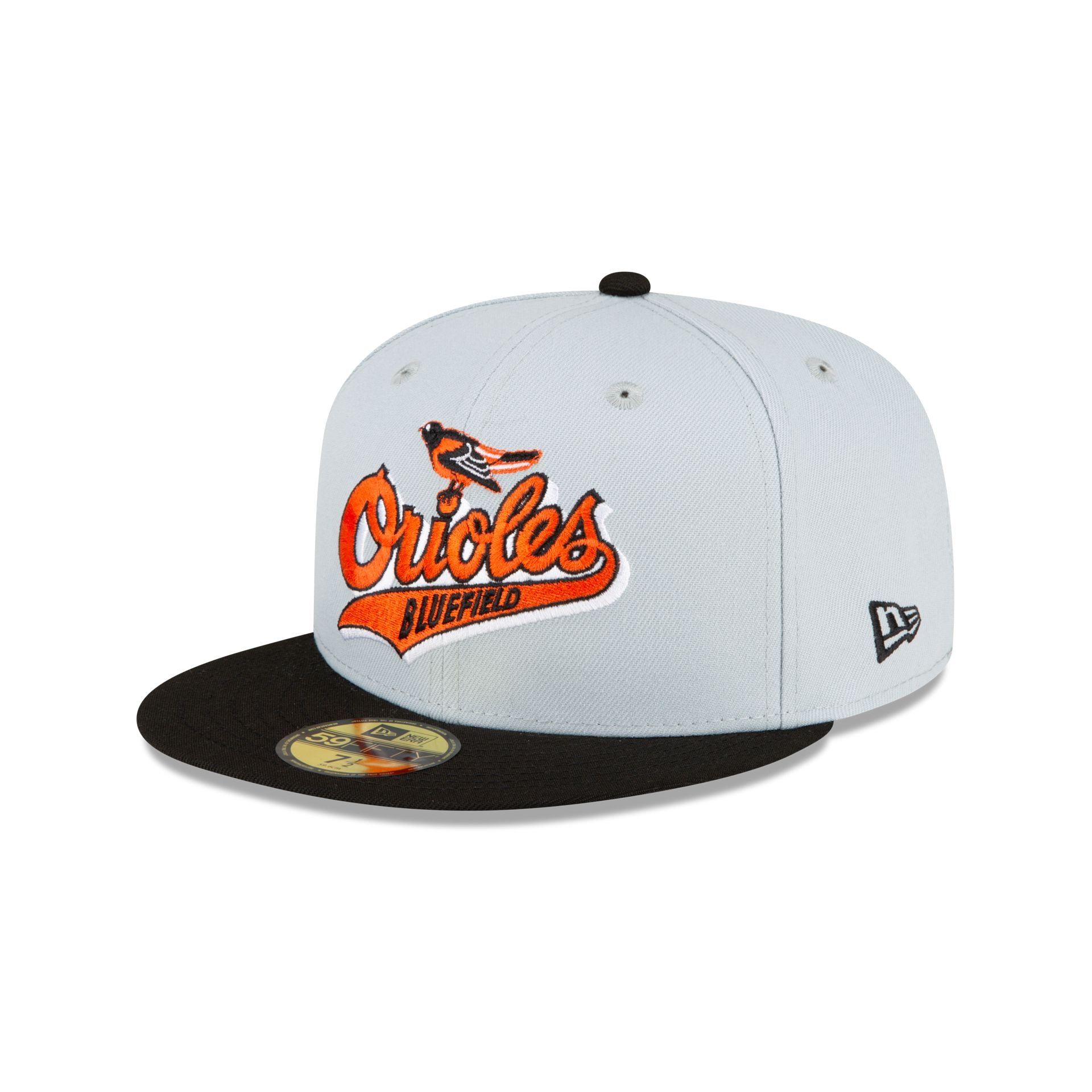 Bluefield Orioles Gray 59FIFTY Fitted Hat sold by New Era