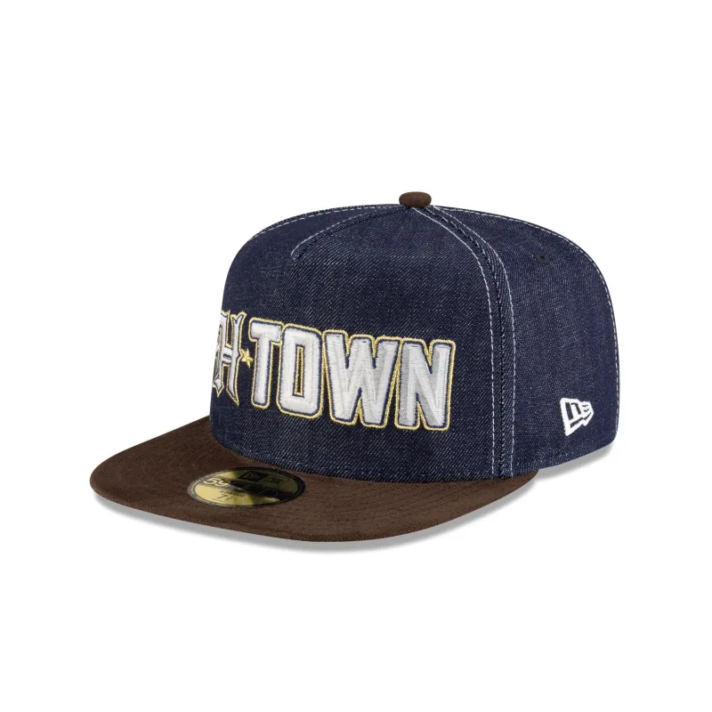 Houston Texans Houston Pack Denim 59FIFTY A-Frame Fitted Hat sold by New Era