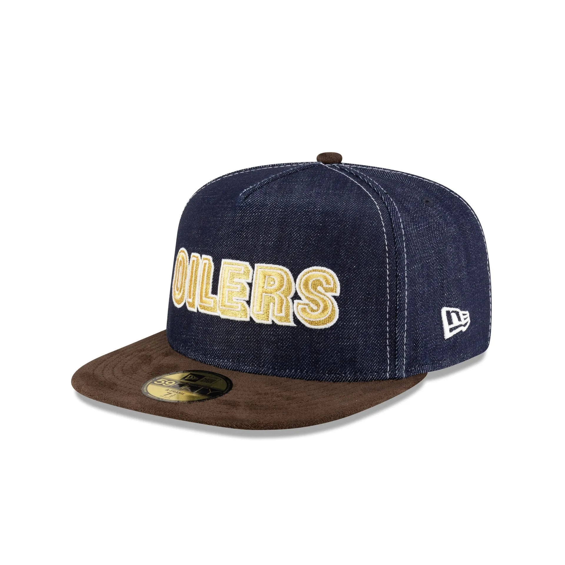 Oilers Houston Pack Denim 59FIFTY A-Frame Fitted Hat sold by New Era
