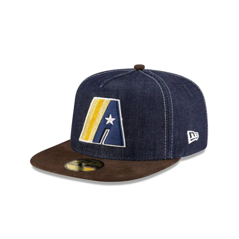 Houston Astros Houston Pack Denim Cooperstown Logo 59FIFTY A-Frame Fitted Hat sold by New Era