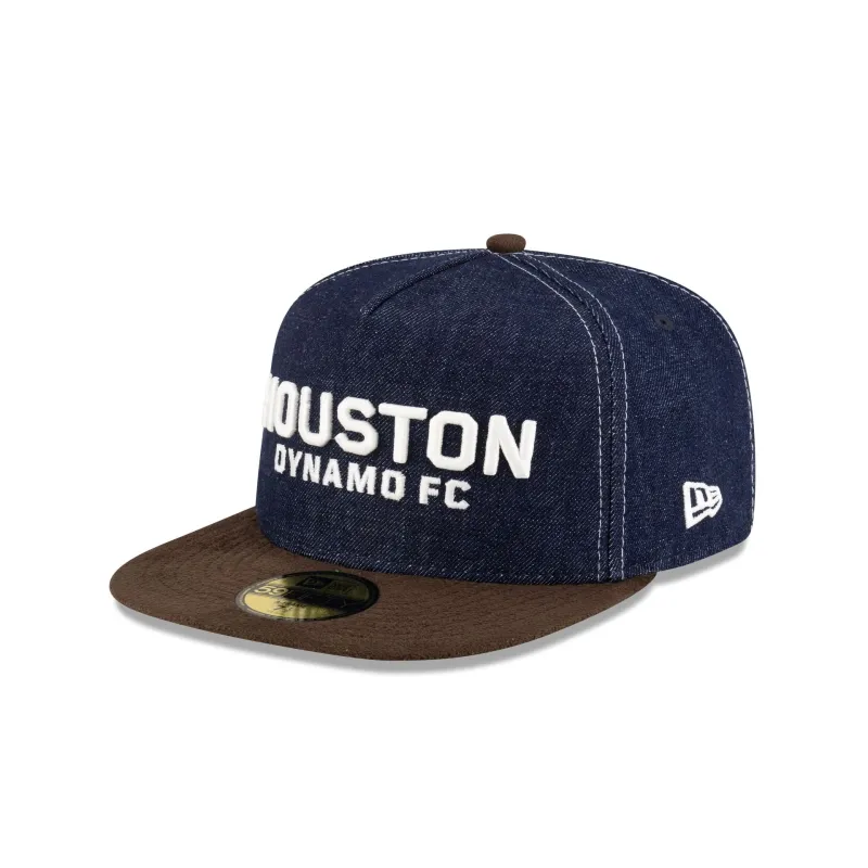 Houston Dynamo Houston Pack Denim 59FIFTY A-Frame Fitted Hat sold by New Era