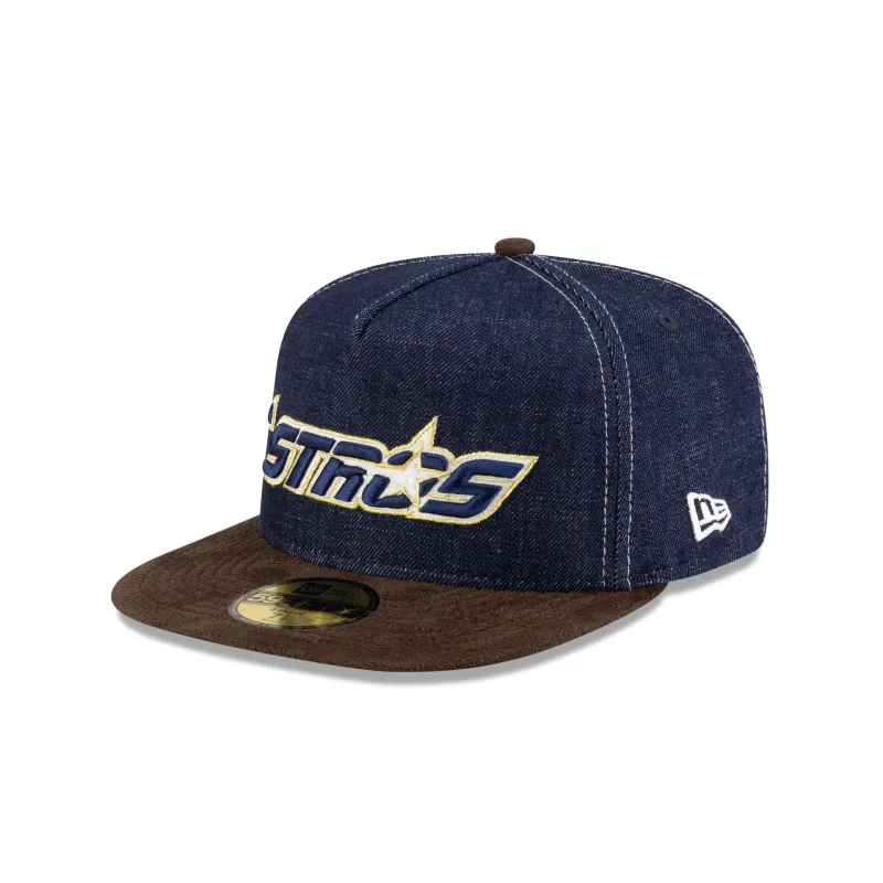 Houston Astros Houston Pack Denim 59FIFTY A-Frame Fitted Hat sold by New Era