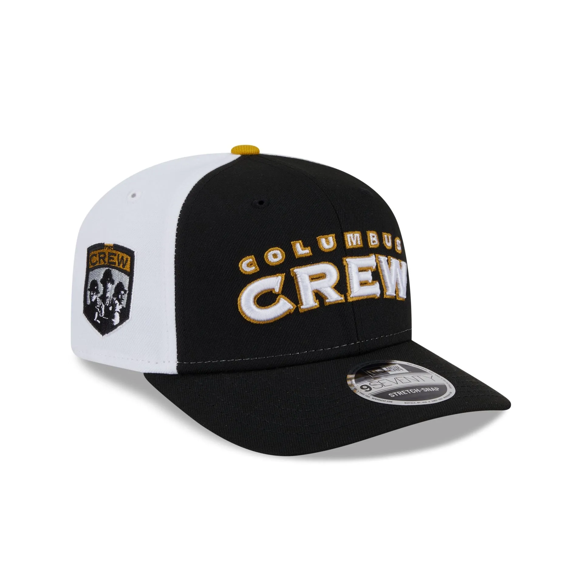 Columbus Crew 2025 Jersey Hook Black 9SEVENTY Stretch-Snap Hat sold by New Era