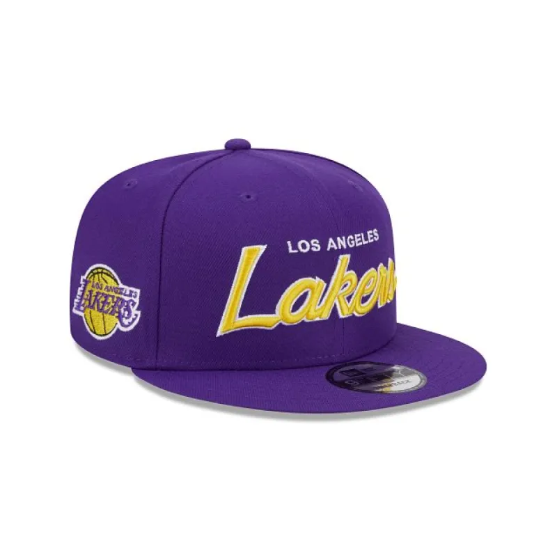 Los Angeles Lakers Script 9FIFTY Snapback Hat sold by New Era