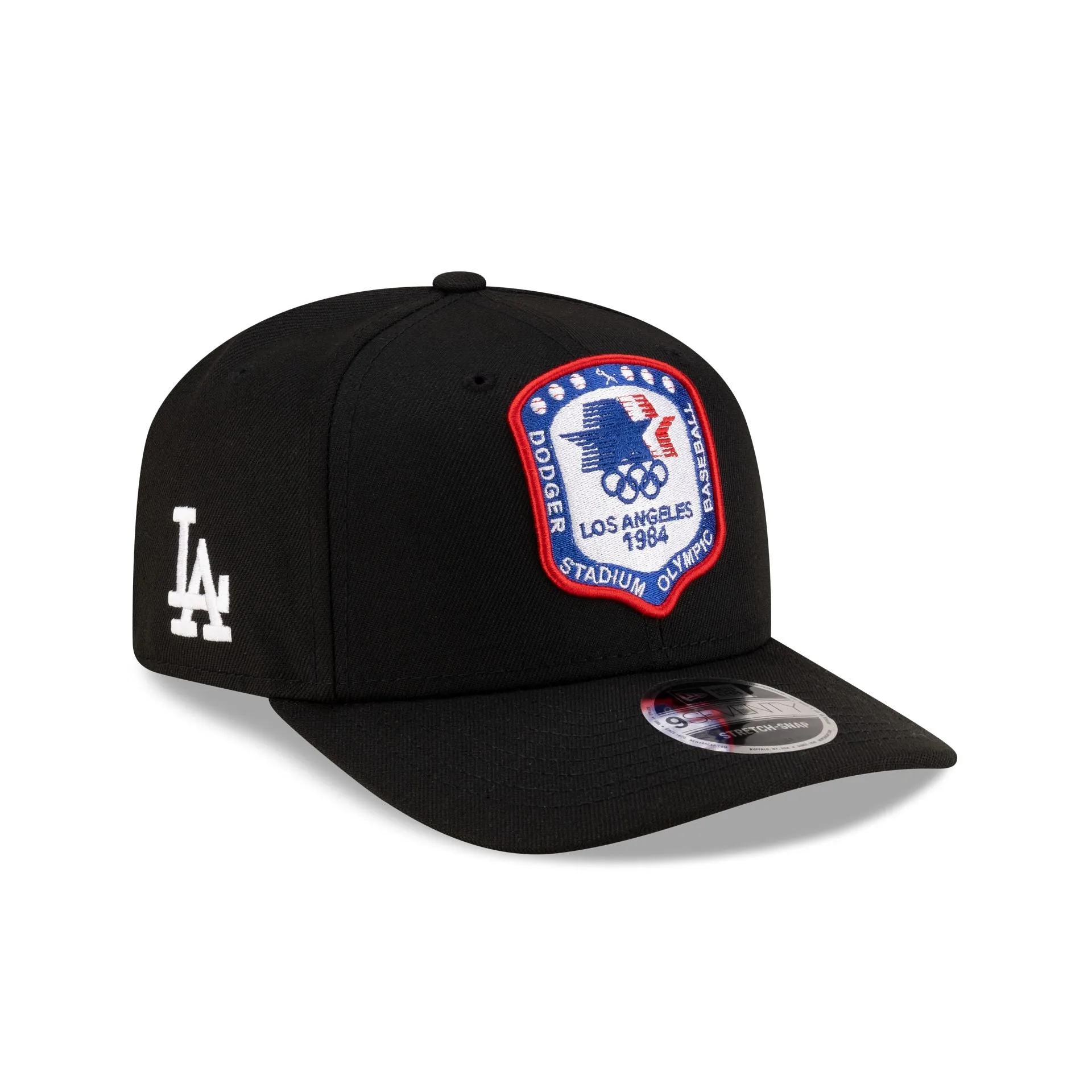 Los Angeles Dodgers 1984 Olympics Black 9SEVENTY Stretch-Snap Hat sold by New Era