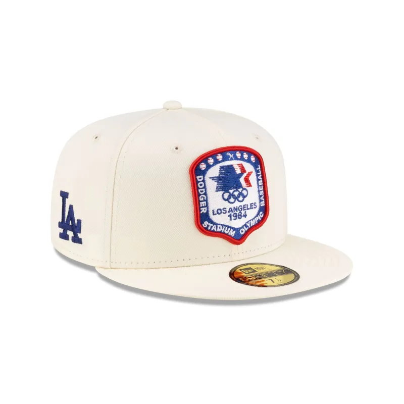 Los Angeles Dodgers 1984 Olympics Chrome White 59FIFTY Fitted Hat sold by New Era