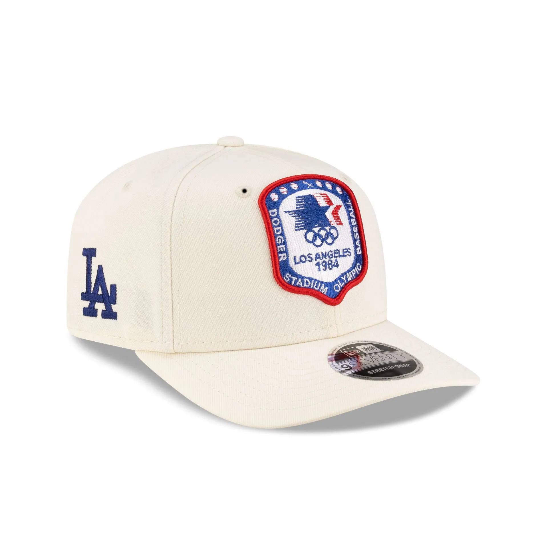Los Angeles Dodgers 1984 Olympics Chrome White 9SEVENTY Stretch-Snap Hat sold by New Era