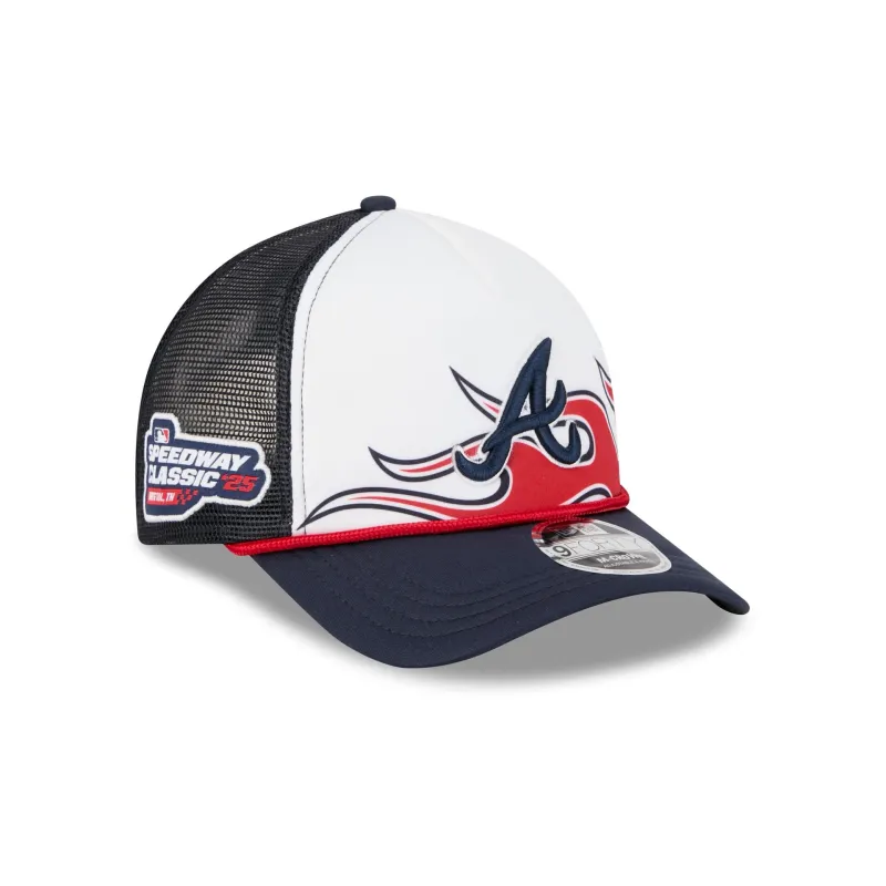 Atlanta Braves Speedway Classic Fan Pack 9FORTY M-Crown A-Frame Trucker sold by New Era