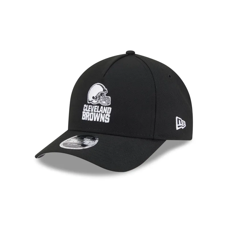 Cleveland Browns Black & White 9FORTY M-Crown A-Frame Snapback Hat sold by New Era