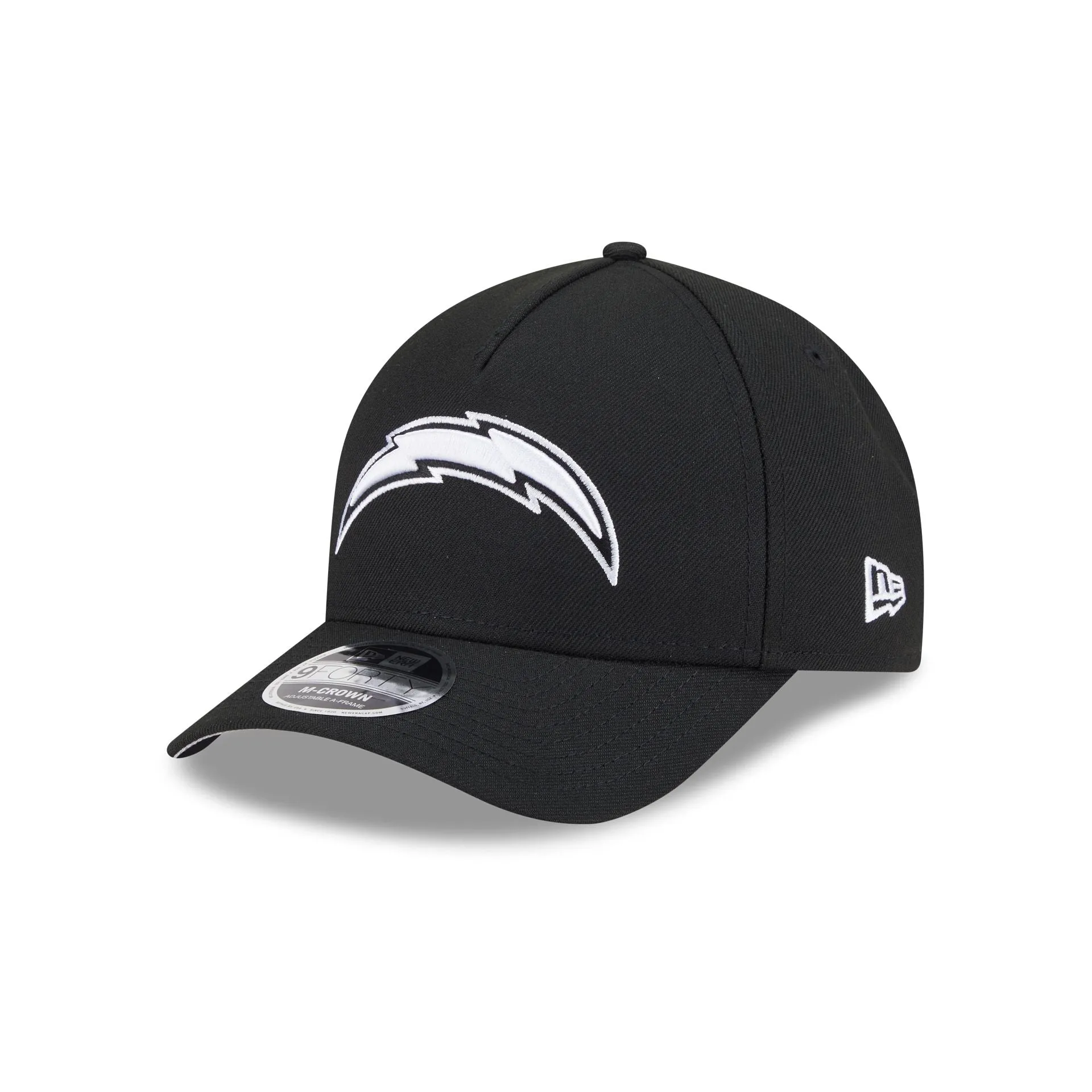 Los Angeles Chargers Black & White 9FORTY M-Crown A-Frame Snapback Hat sold by New Era