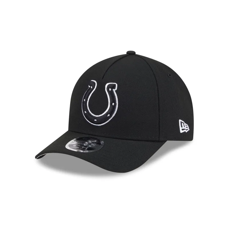 Indianapolis Colts Black & White 9FORTY M-Crown A-Frame Snapback Hat sold by New Era