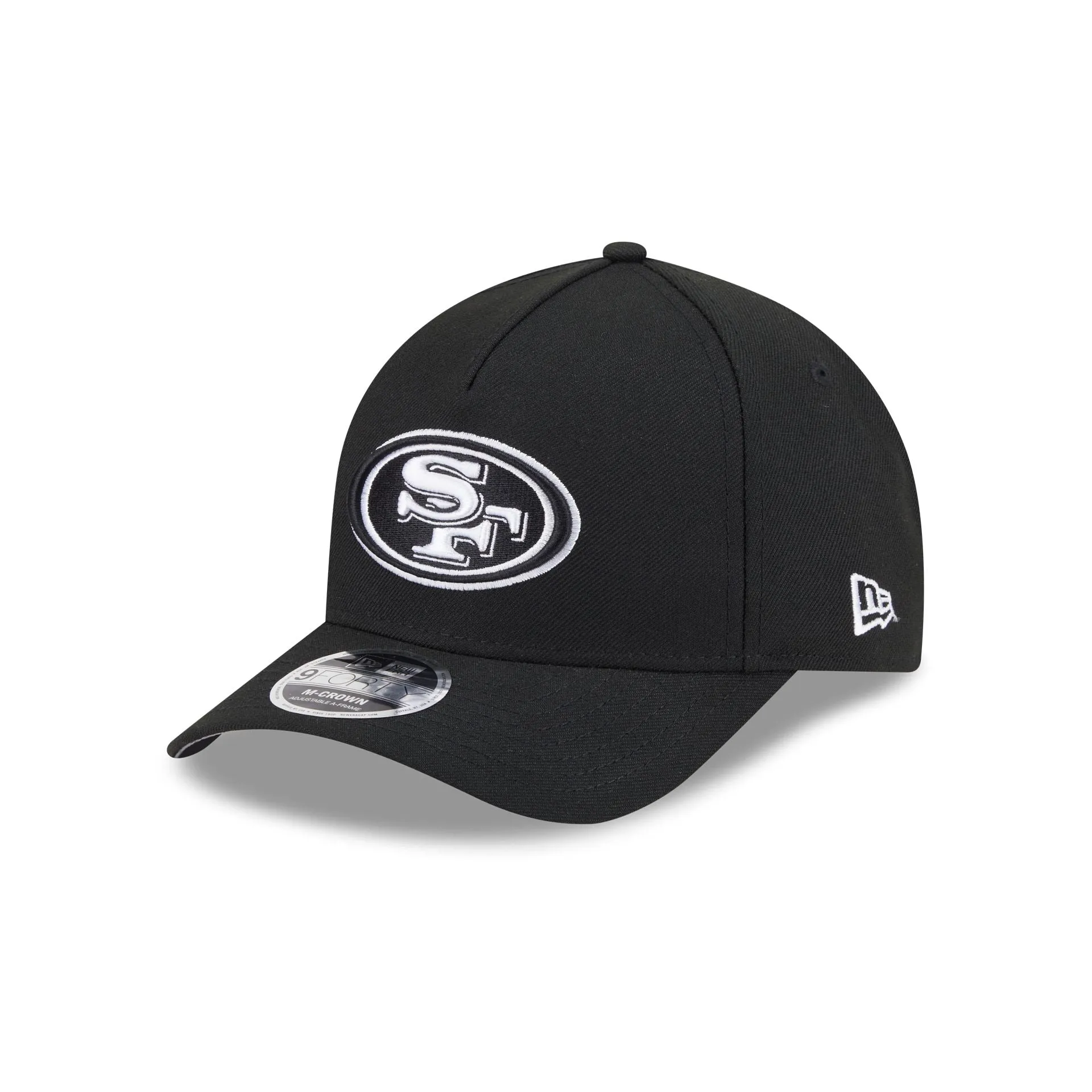 San Francisco 49ers Black & White 9FORTY M-Crown A-Frame Snapback Hat sold by New Era
