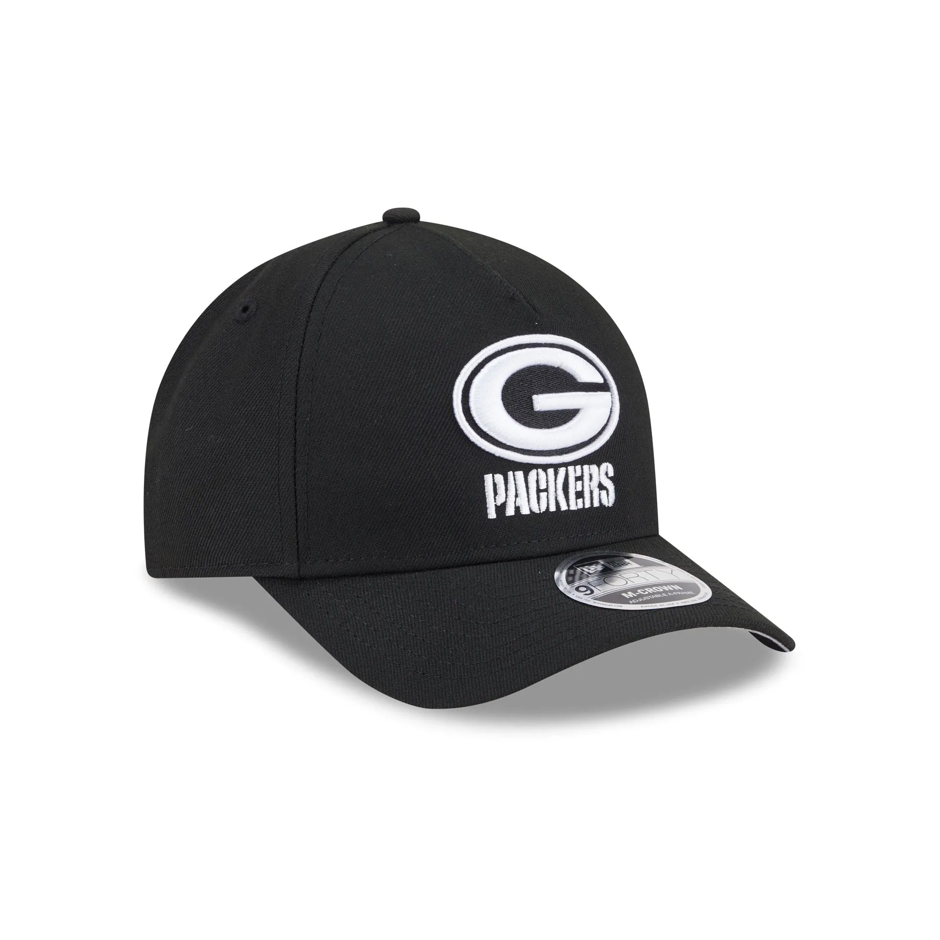 Green Bay Packers Black & White 9FORTY M-Crown A-Frame Snapback Hat sold by New Era product image thumbnail 3