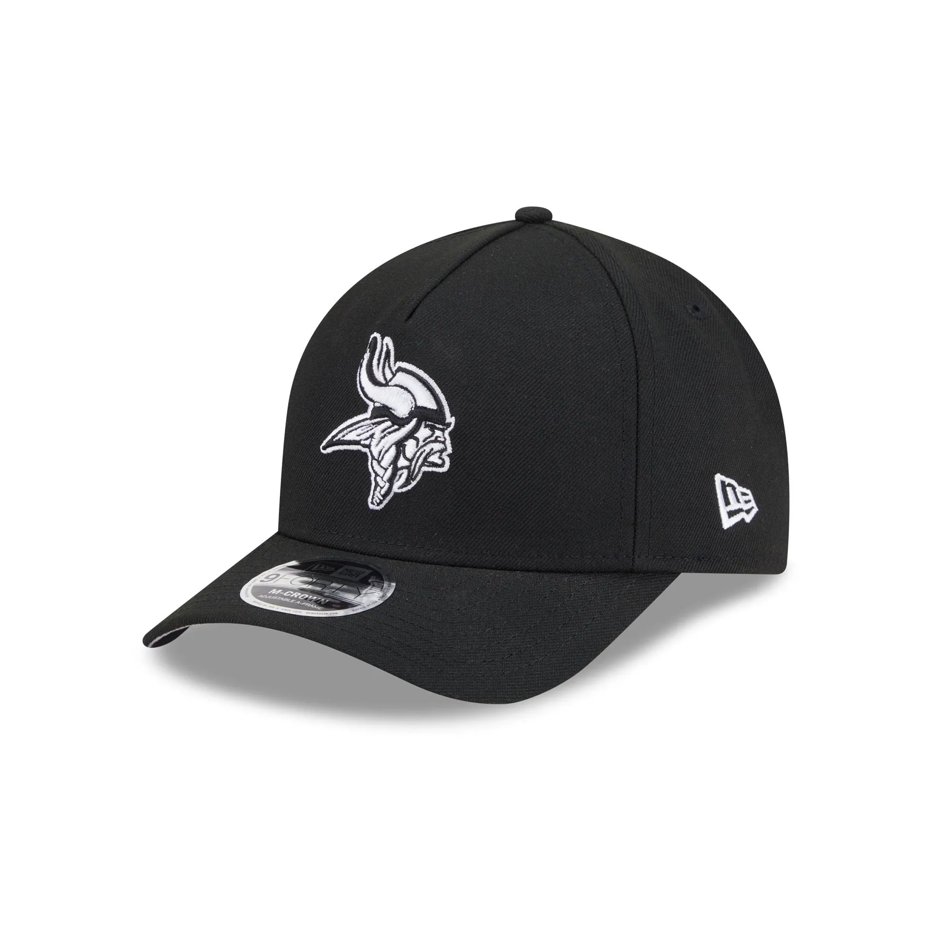 Minnesota Vikings Black & White 9FORTY M-Crown A-Frame Snapback Hat sold by New Era