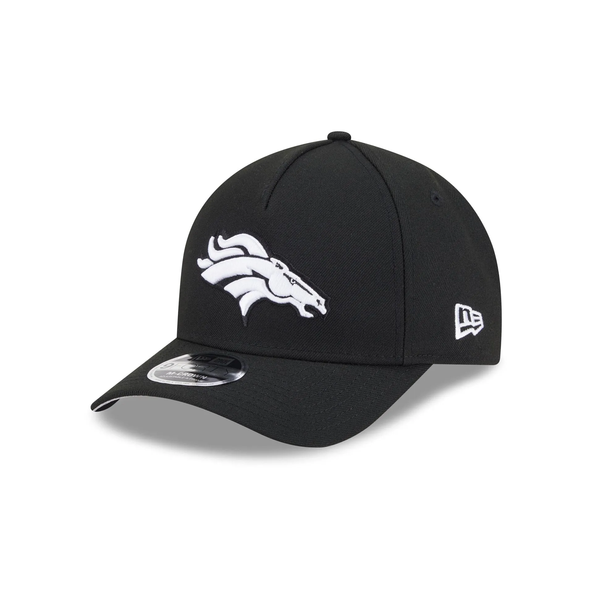 Denver Broncos Black & White 9FORTY M-Crown A-Frame Snapback Hat sold by New Era