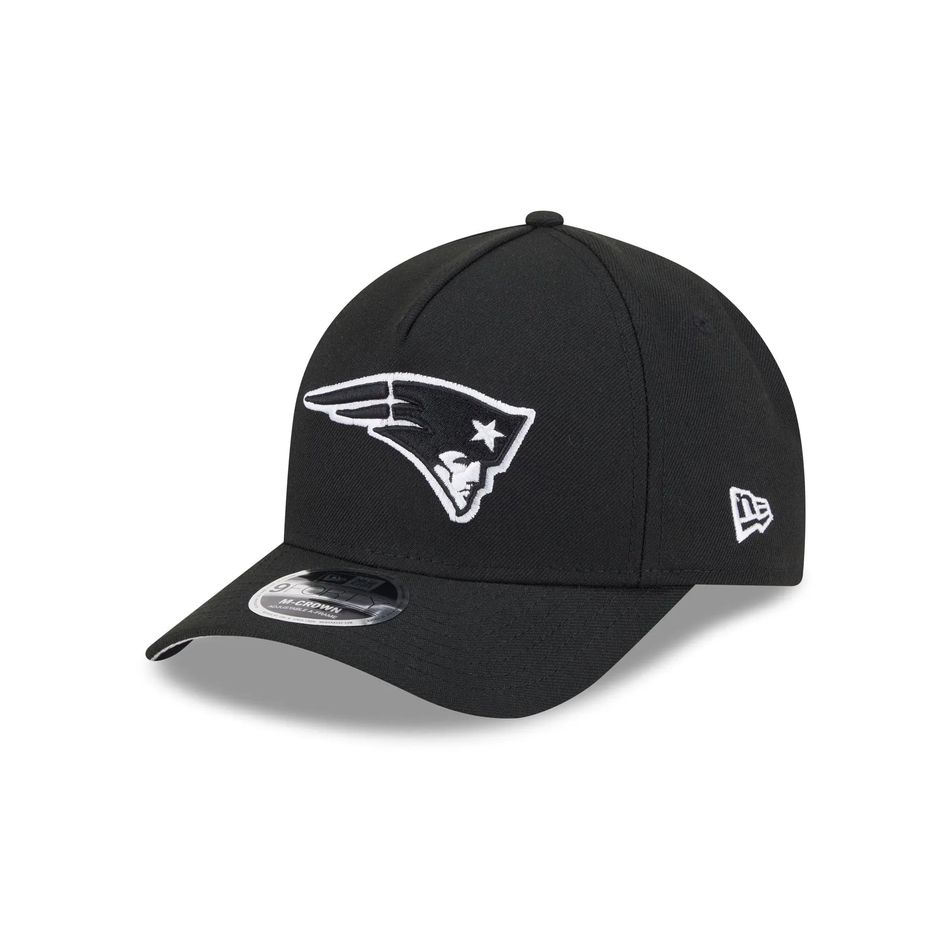 New England Patriots Black & White 9FORTY M-Crown A-Frame Snapback Hat sold by New Era