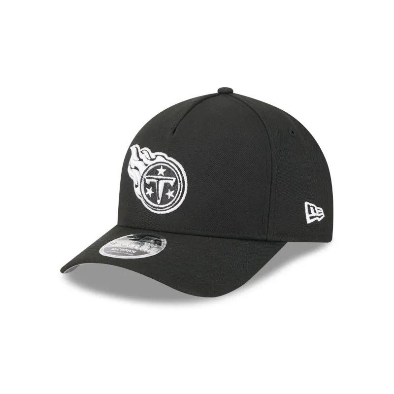 Tennessee Titans Black & White 9FORTY M-Crown A-Frame Snapback Hat sold by New Era