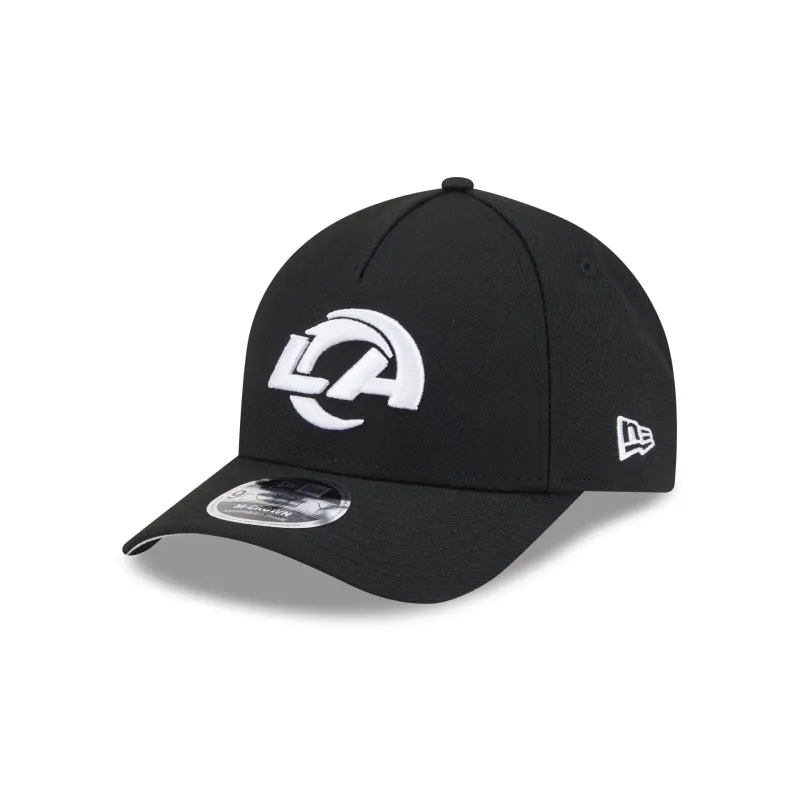 Los Angeles Rams Black & White 9FORTY M-Crown A-Frame Snapback Hat sold by New Era
