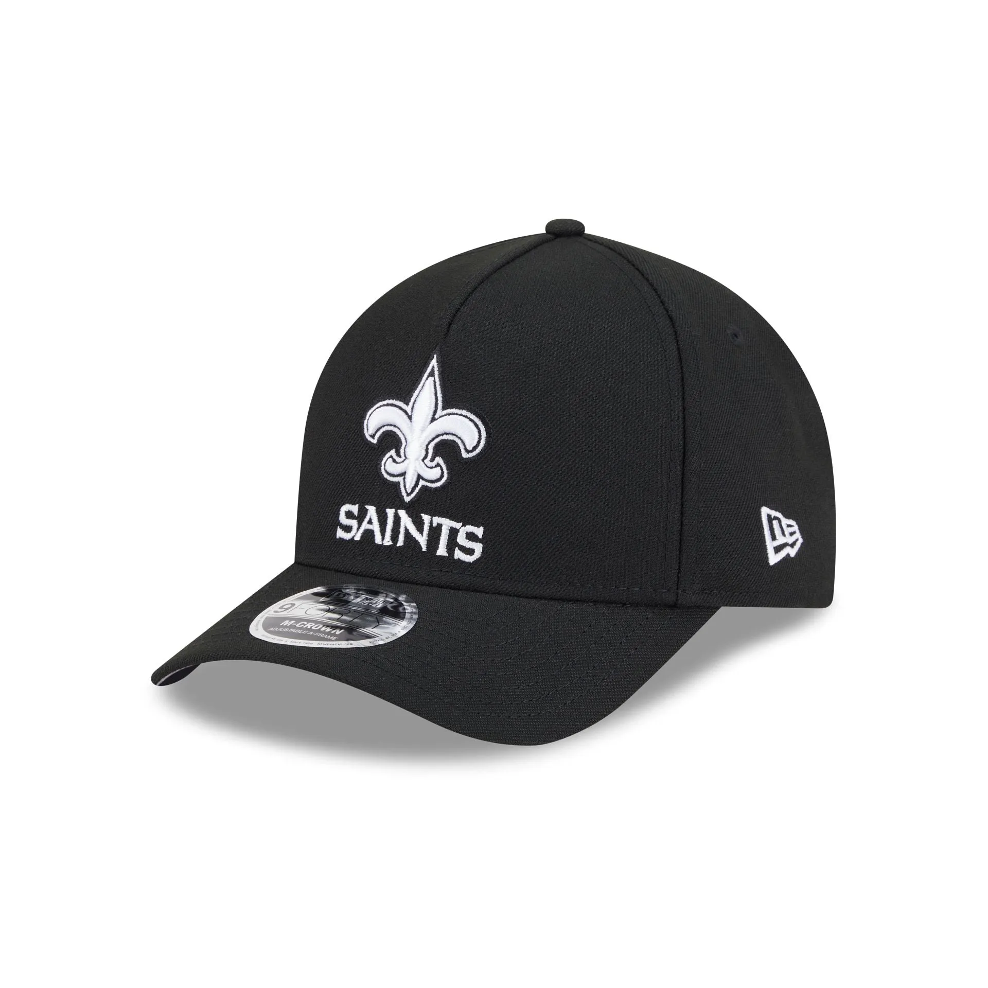 New Orleans Saints Black & White 9FORTY M-Crown A-Frame Snapback Hat sold by New Era