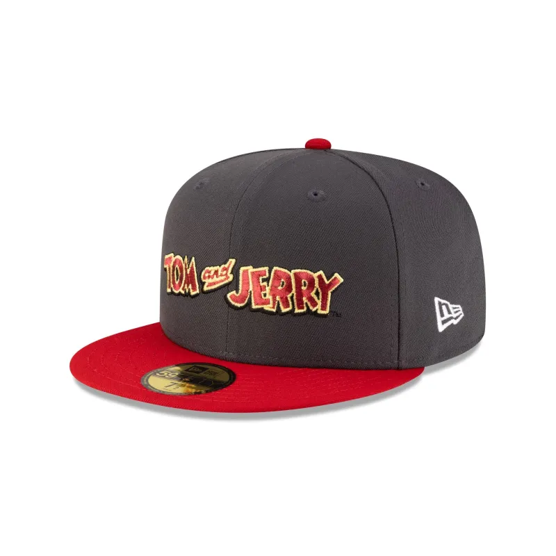Tom and Jerry Graphite Scarlet 59FIFTY Fitted Hat sold by New Era