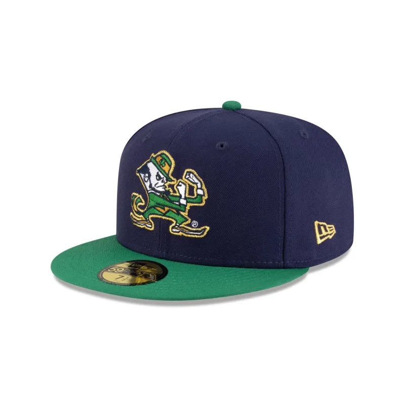 Notre Dame Fighting Irish Navy Kelly Green 59FIFTY Fitted Hat sold by New Era