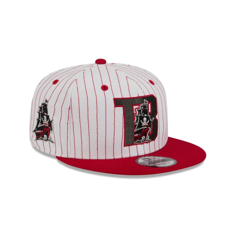 Tampa Bay Buccaneers Deceptor Pinstripe 9FIFTY Snapback Hat sold by New Era