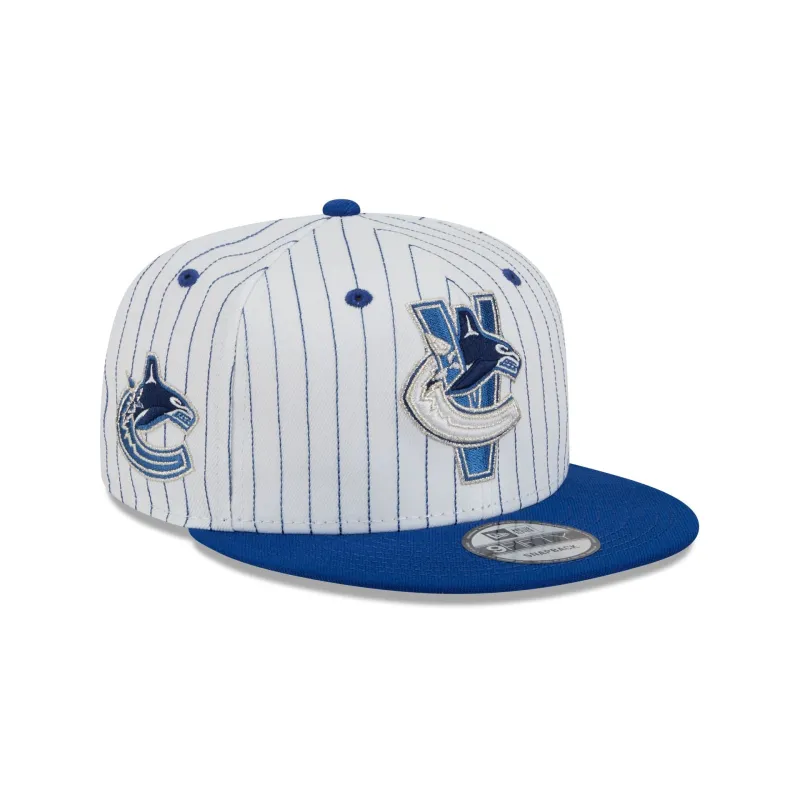 Vancouver Canucks Deceptor Pinstripe 9FIFTY Snapback Hat sold by New Era