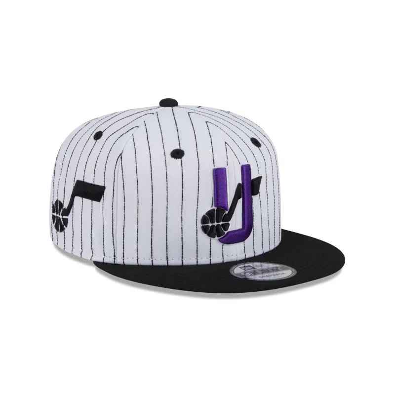 Utah Jazz Deceptor Pinstripe 9FIFTY Snapback Hat sold by New Era