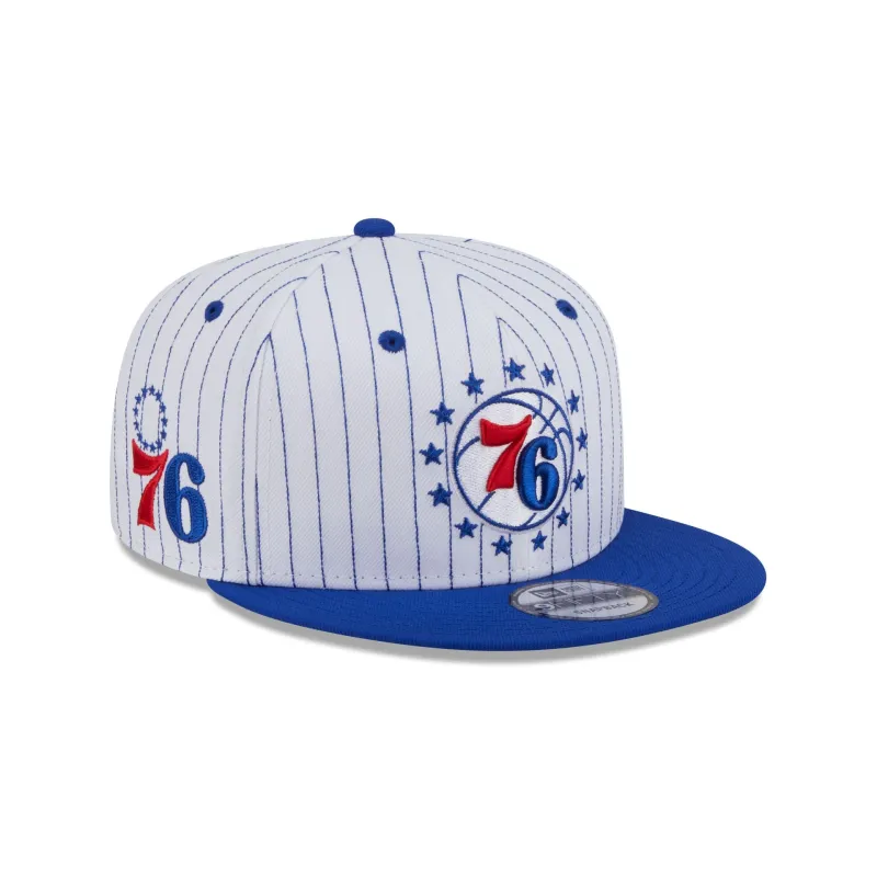 Philadelphia 76ers Deceptor Pinstripe 9FIFTY Snapback Hat sold by New Era