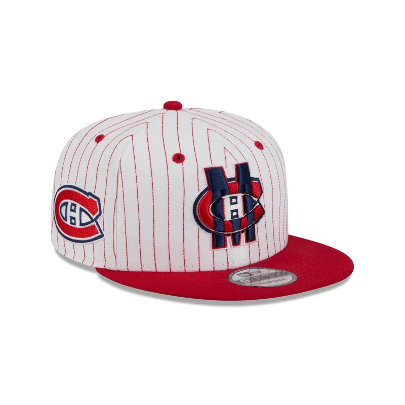 Montreal Canadiens Deceptor Pinstripe 9FIFTY Snapback Hat sold by New Era
