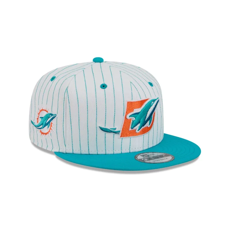 Miami Dolphins Deceptor Pinstripe 9FIFTY Snapback Hat sold by New Era