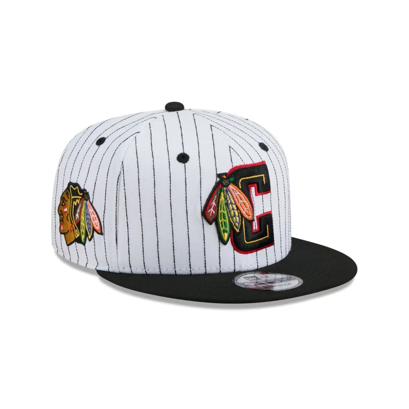 Chicago Blackhawks Deceptor Pinstripe 9FIFTY Snapback Hat sold by New Era