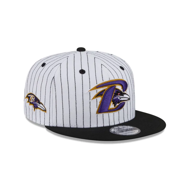 Baltimore Ravens Deceptor Pinstripe 9FIFTY Snapback Hat sold by New Era
