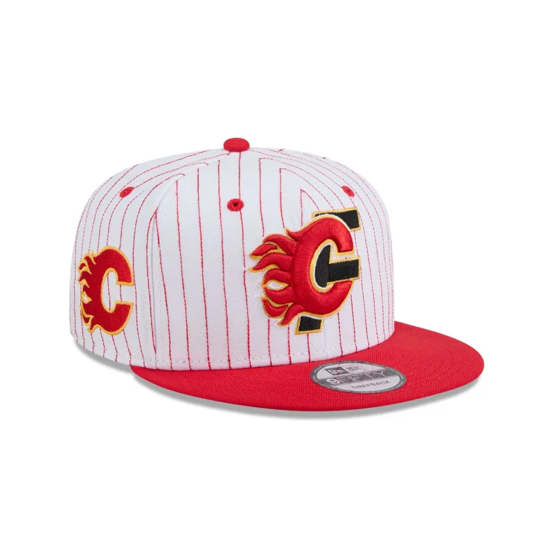 Calgary Flames Deceptor Pinstripe 9FIFTY Snapback Hat sold by New Era