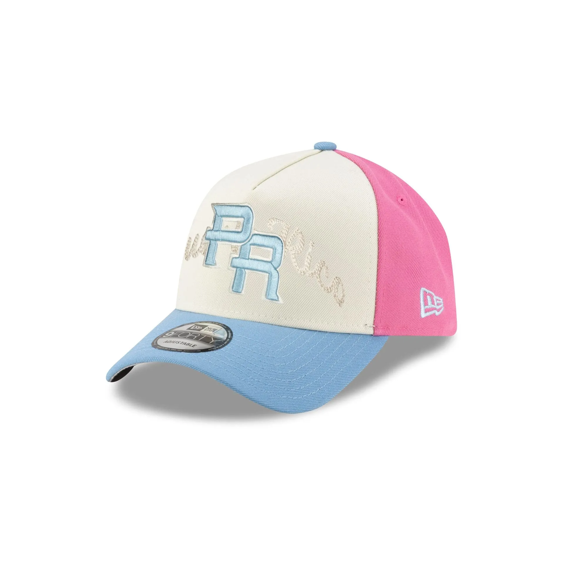 Puerto Rico Pink 9FORTY A-Frame Snapback Hat sold by New Era