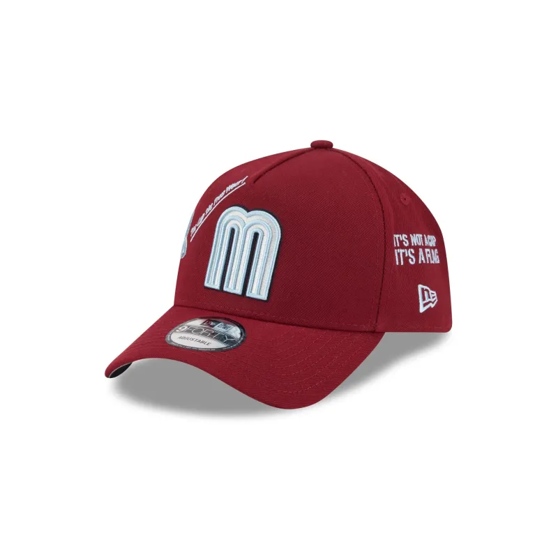 Mexico Baseball New Era Anniversary Logos Maroon 9FORTY M-Crown A-Frame Snapback Hat sold by New Era