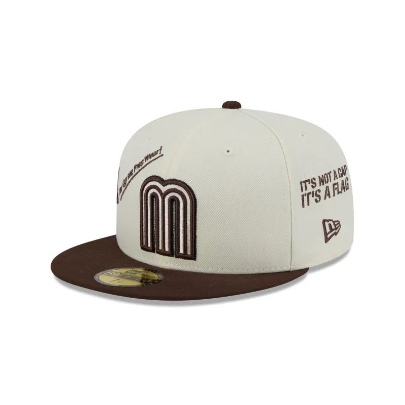 Mexico Baseball New Era Anniversary Logos Brown Visor 59FIFTY Fitted Hat sold by New Era